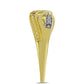 Goldplattierter Silberring mit Champagner-Diamant und weißem Diamant