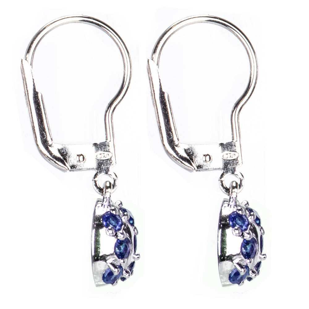 Silberohrringe mit australischem blauem Saphir 4 