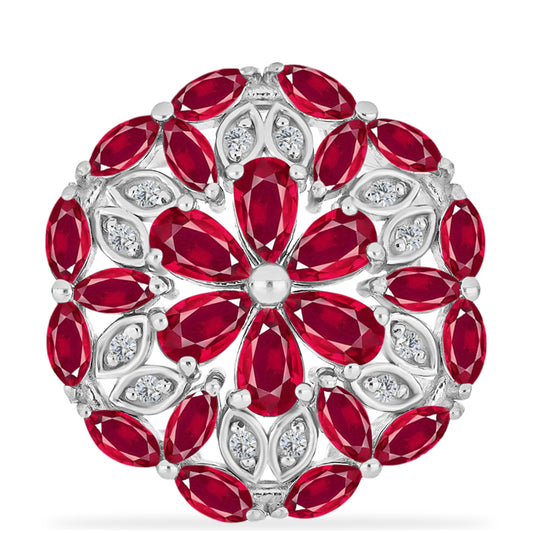 Silberring mit Rubin aus Madagaskar