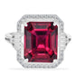 Silberring mit Rubin aus Madagaskar und weißem Diamant