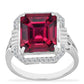 Silberring mit Rubin aus Madagaskar und weißem Diamant