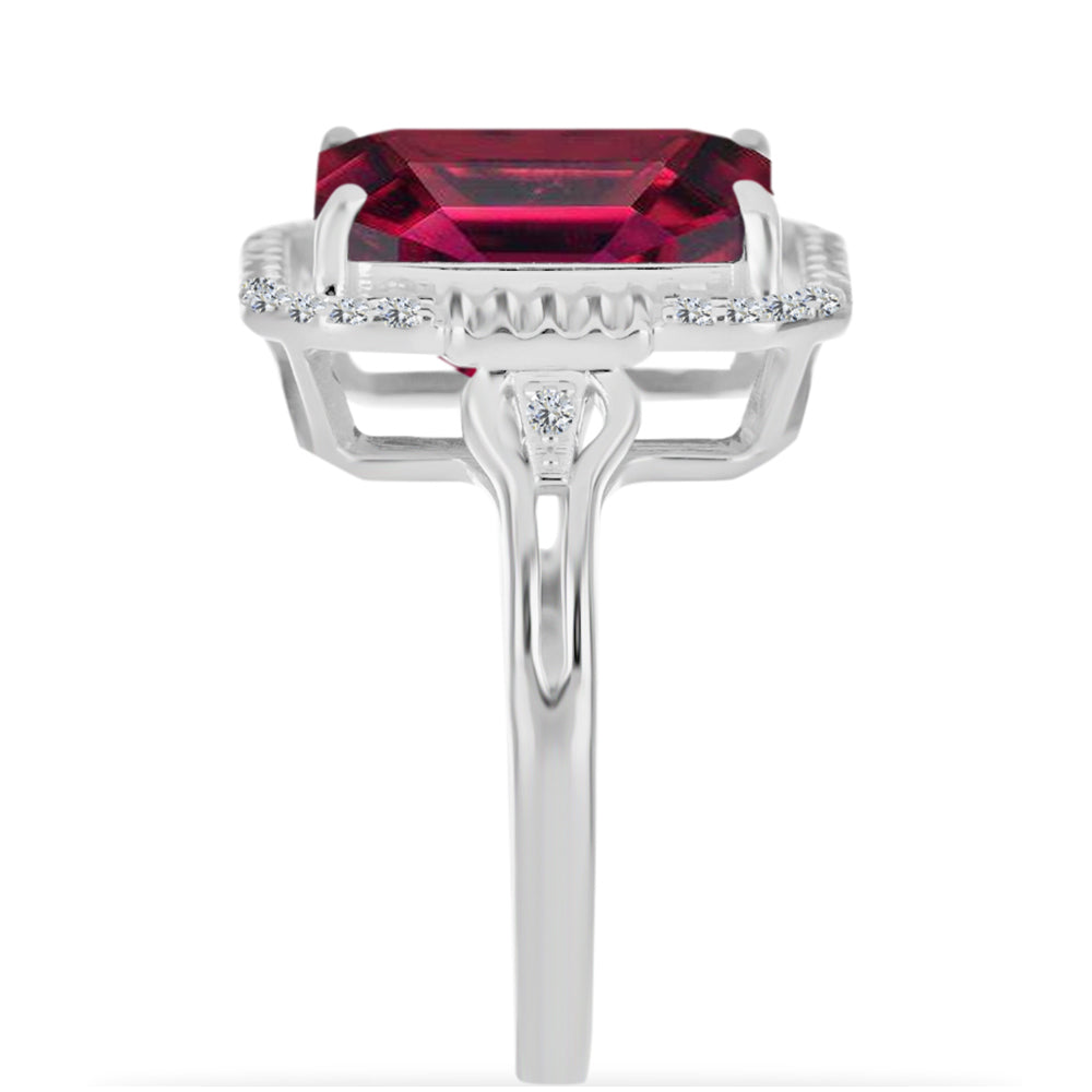Silberring mit Rubin aus Madagaskar und weißem Diamant 4 