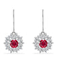 Silberohrringe mit Rubin aus Madagaskar und weißem Diamant