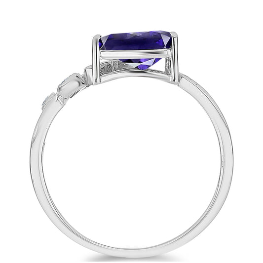 Silberring mit Iolith und weißem Topas