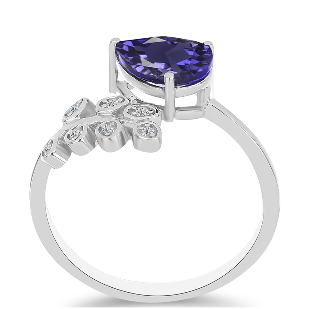 Silberring mit Iolith und weißem Topas