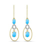 Goldplattierte Silberohrringe mit Aqua-Chalcedon und weißem Topas