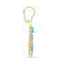 Goldplattierte Silberohrringe mit Aqua-Chalcedon und weißem Topas