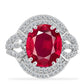 Silberring mit Rubin aus Madagaskar und weißem Diamant