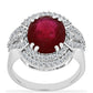Silberring mit Rubin aus Madagaskar und weißem Diamant