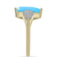 Goldplattierter Silberring mit Aqua-Chalcedon und weißem Topas