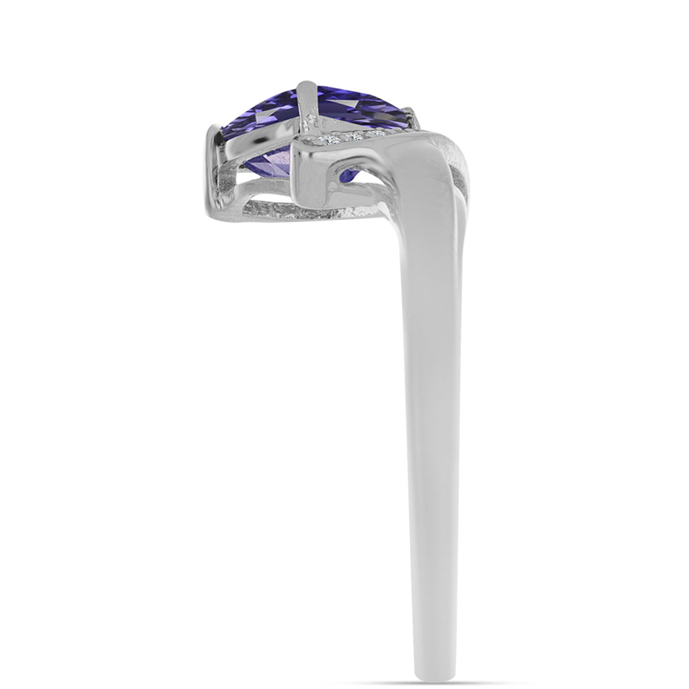 Silberring mit Iolith und weißem Topas