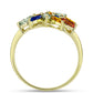 Goldplattierter Silberring mit regenbogenfarbenem Rosebery Saphir