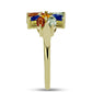 Goldplattierter Silberring mit regenbogenfarbenem Rosebery Saphir