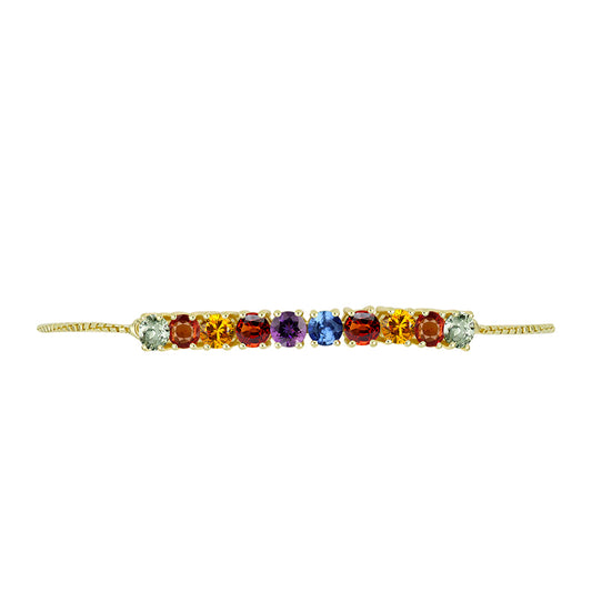 Goldplattiertes Silberarmband mit regenbogenfarbenem Rosebery Saphir