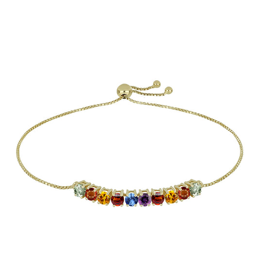 Goldplattiertes Silberarmband mit regenbogenfarbenem Rosebery Saphir