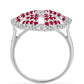 Silberring mit Rubin aus Madagaskar und weißem Diamant