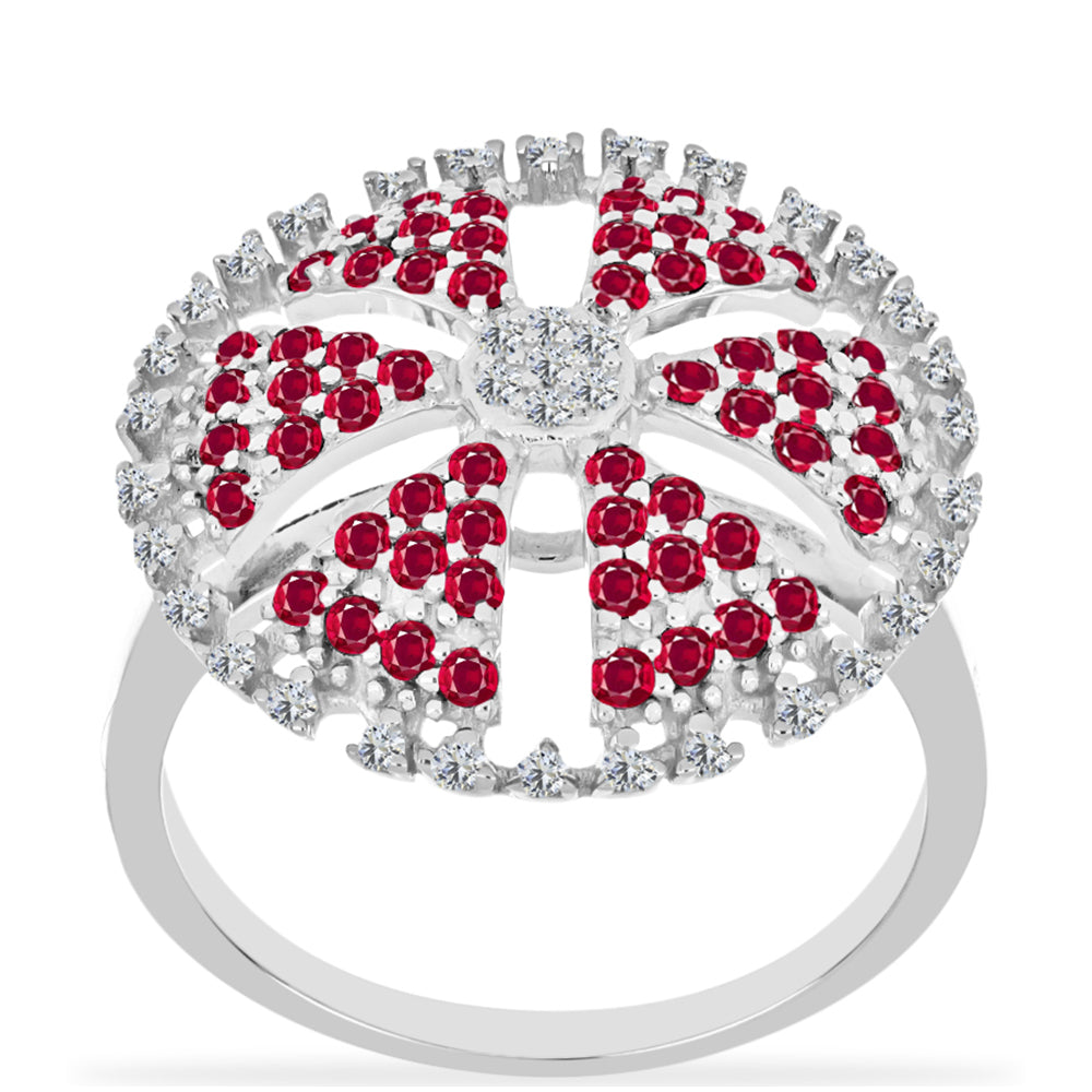 Silberring mit Rubin aus Madagaskar und weißem Diamant 3 