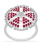 Silberring mit Rubin aus Madagaskar und weißem Diamant