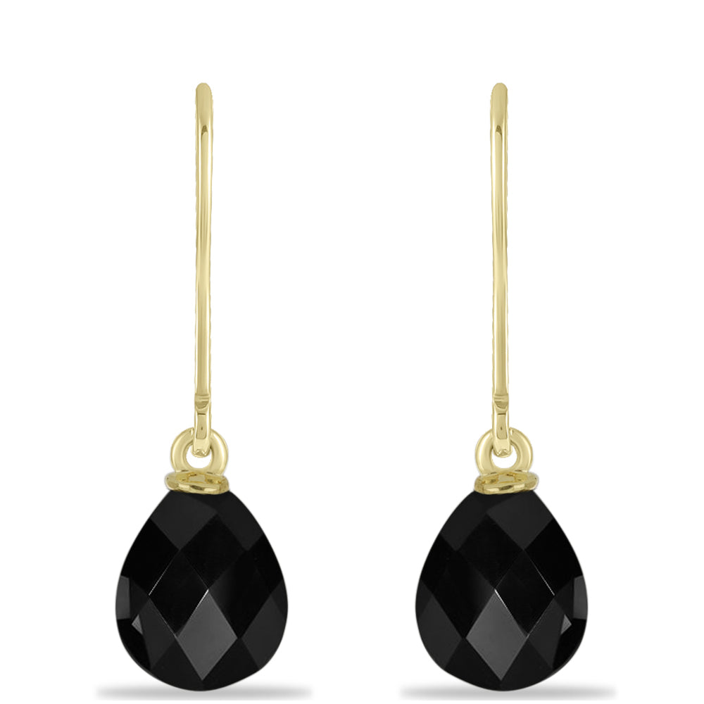 Goldplattierte Silberohrringe mit schwarzem Onyx aus Suwar 1 