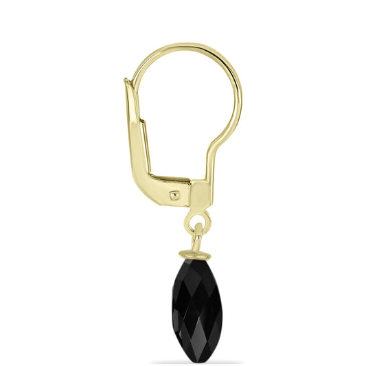 Goldplattierte Silberohrringe mit schwarzem Onyx aus Suwar