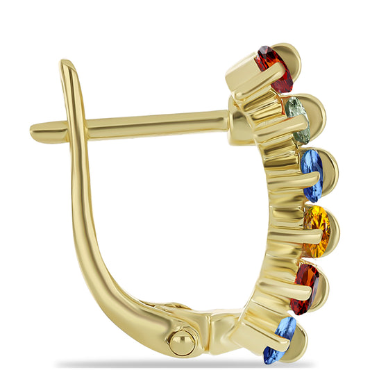 Goldplattierte Silberohrringe mit regenbogenfarbenem Rosebery Saphir