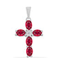 Silberanhänger mit Rubin aus Madagaskar und weißem Diamant