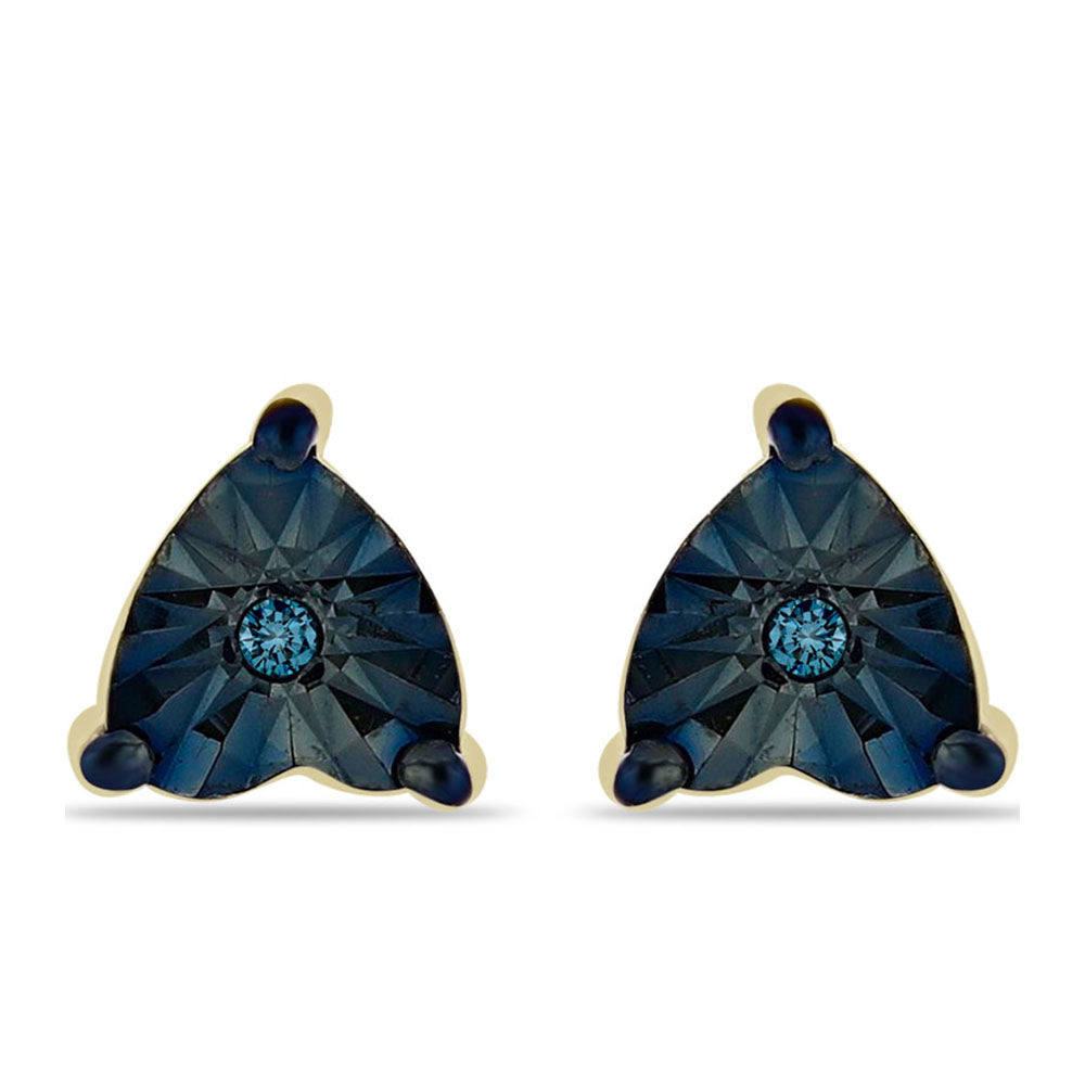 Goldplattierte Silberohrringe mit blauem Diamant 1 