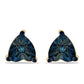 Goldplattierte Silberohrringe mit blauem Diamant