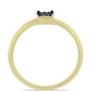 Goldplattierter Silberring mit blauem Diamant