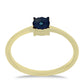 Goldplattierter Silberring mit blauem Diamant