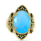 Goldplattierter Silberring mit Aqua-Chalcedon