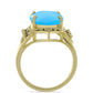 Goldplattierter Silberring mit Aqua-Chalcedon