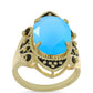 Goldplattierter Silberring mit Aqua-Chalcedon