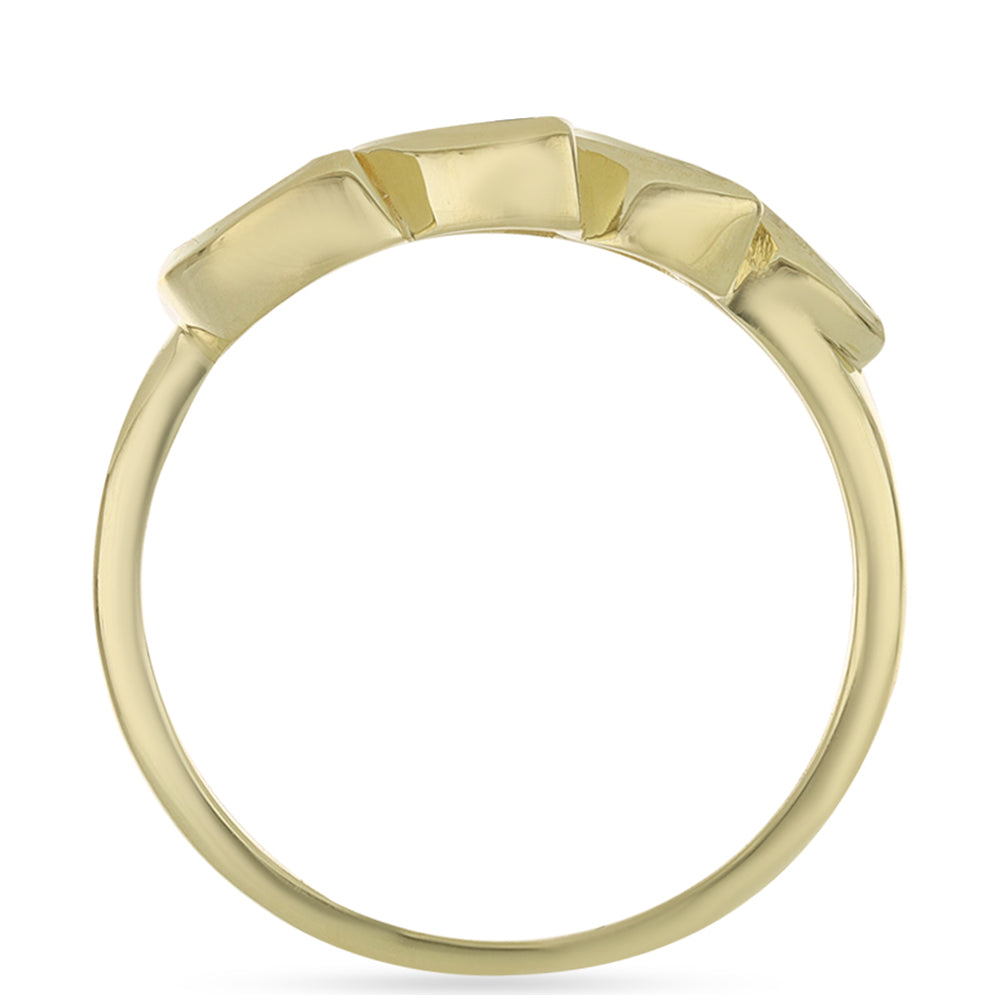 Goldplattierter Silberring mit regenbogenfarbenem Rosebery Saphir