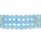 Goldplattiertes Silberarmband mit Aqua-Chalcedon