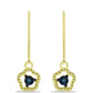 Goldplattierte Silberohrringe mit blauem Diamant