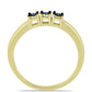 Goldplattierter Silberring mit blauem Diamant