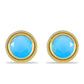 Goldplattierte Silberohrringe mit Aqua-Chalcedon