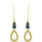 Goldplattierte Silberohrringe mit blauem Diamant