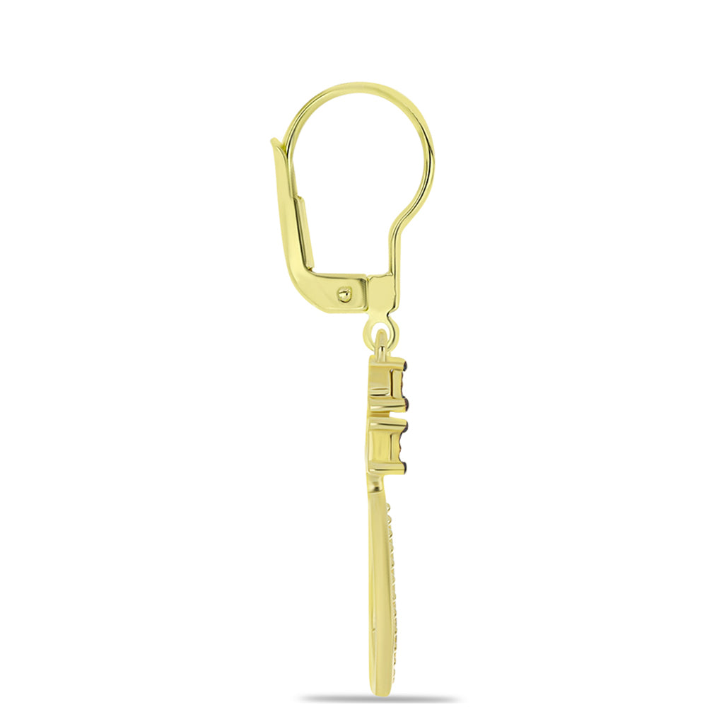 Goldplattierte Silberohrringe mit blauem Diamant