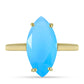 Goldplattierter Silberring mit Aqua-Chalcedon