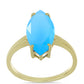 Goldplattierter Silberring mit Aqua-Chalcedon