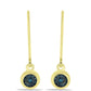 Goldplattierte Silberohrringe mit blauem Diamant