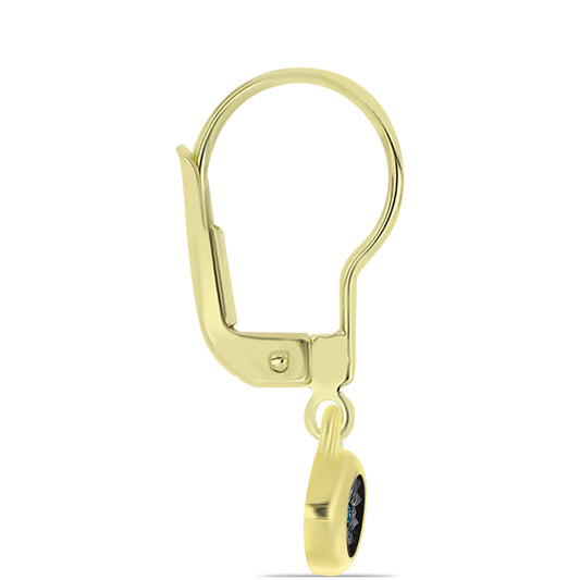Goldplattierte Silberohrringe mit blauem Diamant