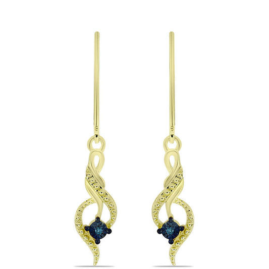 schmuckgarnitur aus Goldplattierte Silber mit blauem Diamant