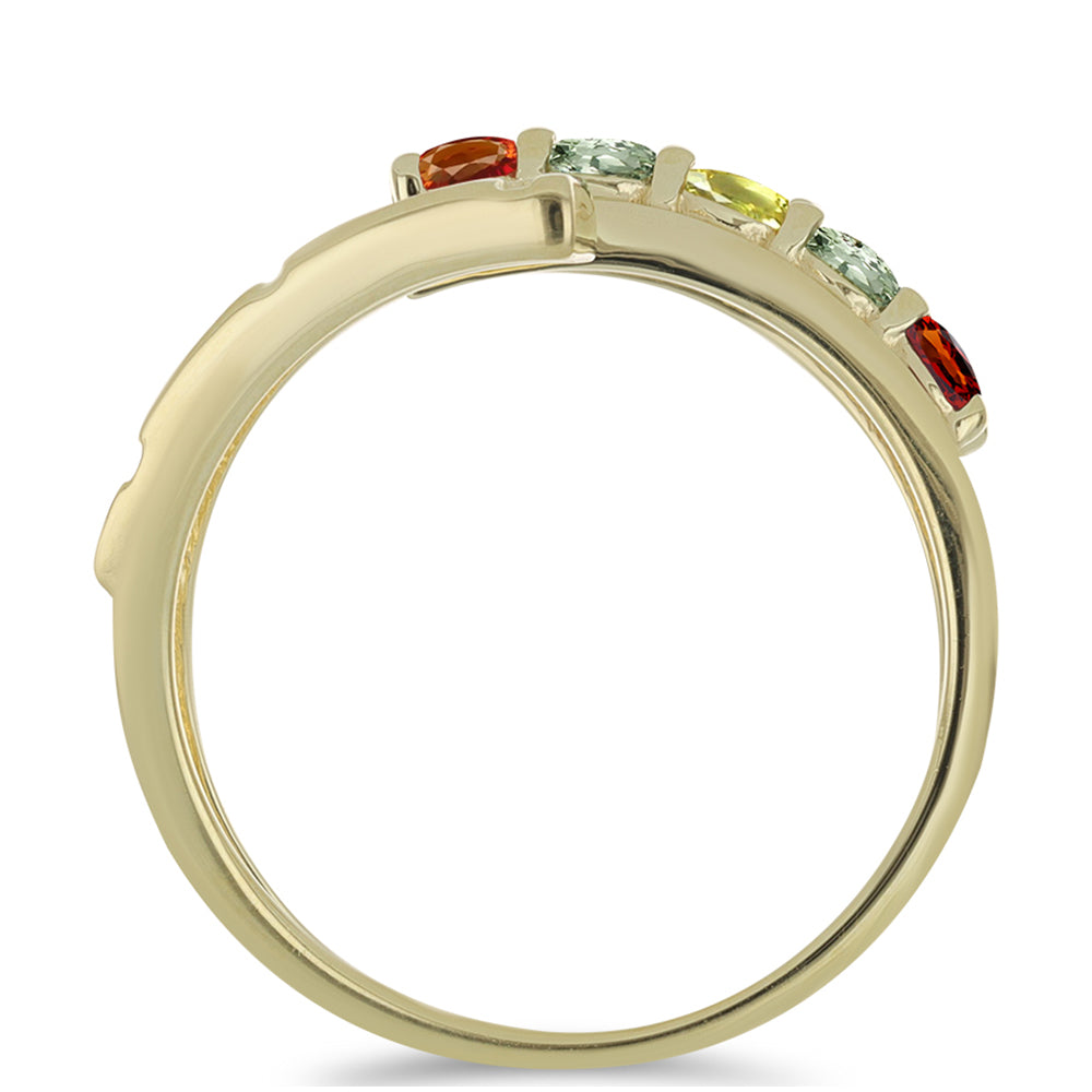 Goldplattierter Silberring mit regenbogenfarbenem Rosebery Saphir 2 