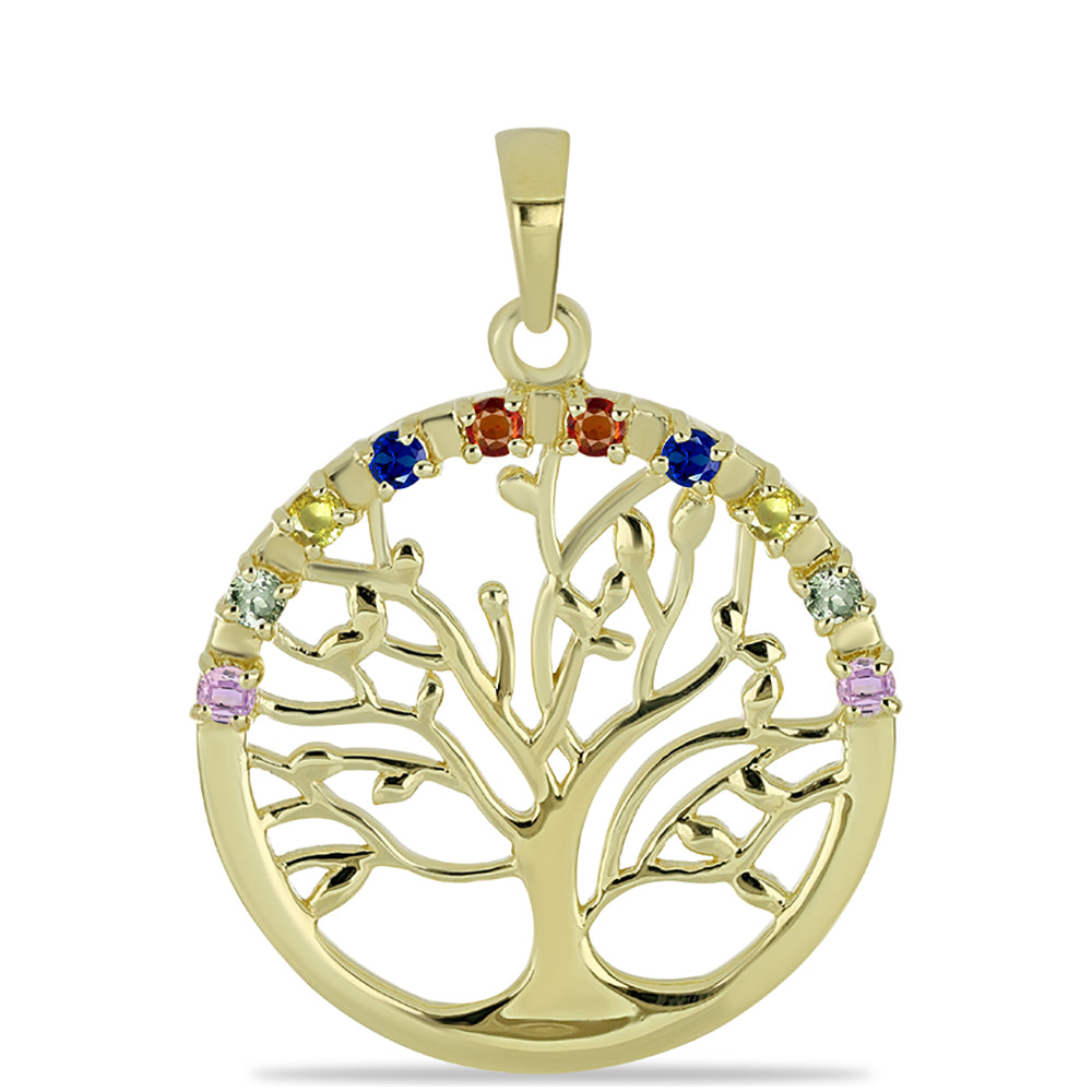 Goldplattierter Silberanhänger mit regenbogenfarbenem Rosebery Saphir 1 