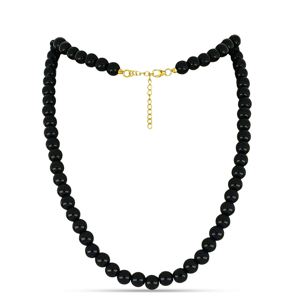 Goldplattierte Silberhalskette mit schwarzem Onyx aus Suwar 1 