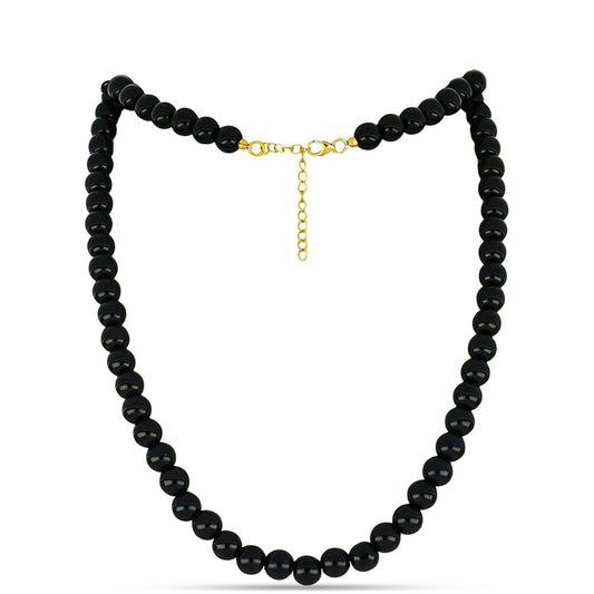 Goldplattierte Silberhalskette mit schwarzem Onyx aus Suwar