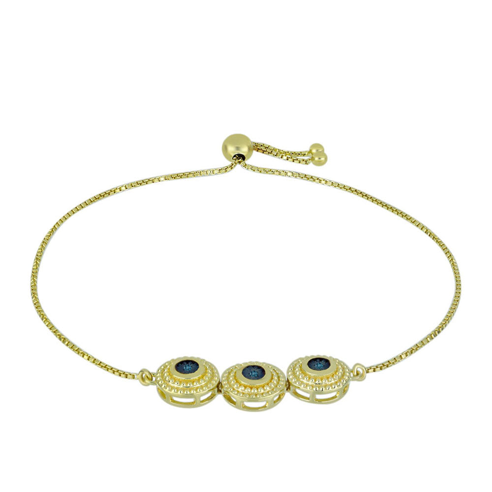Goldplattiertes Silberarmband mit blauem Diamant 1 